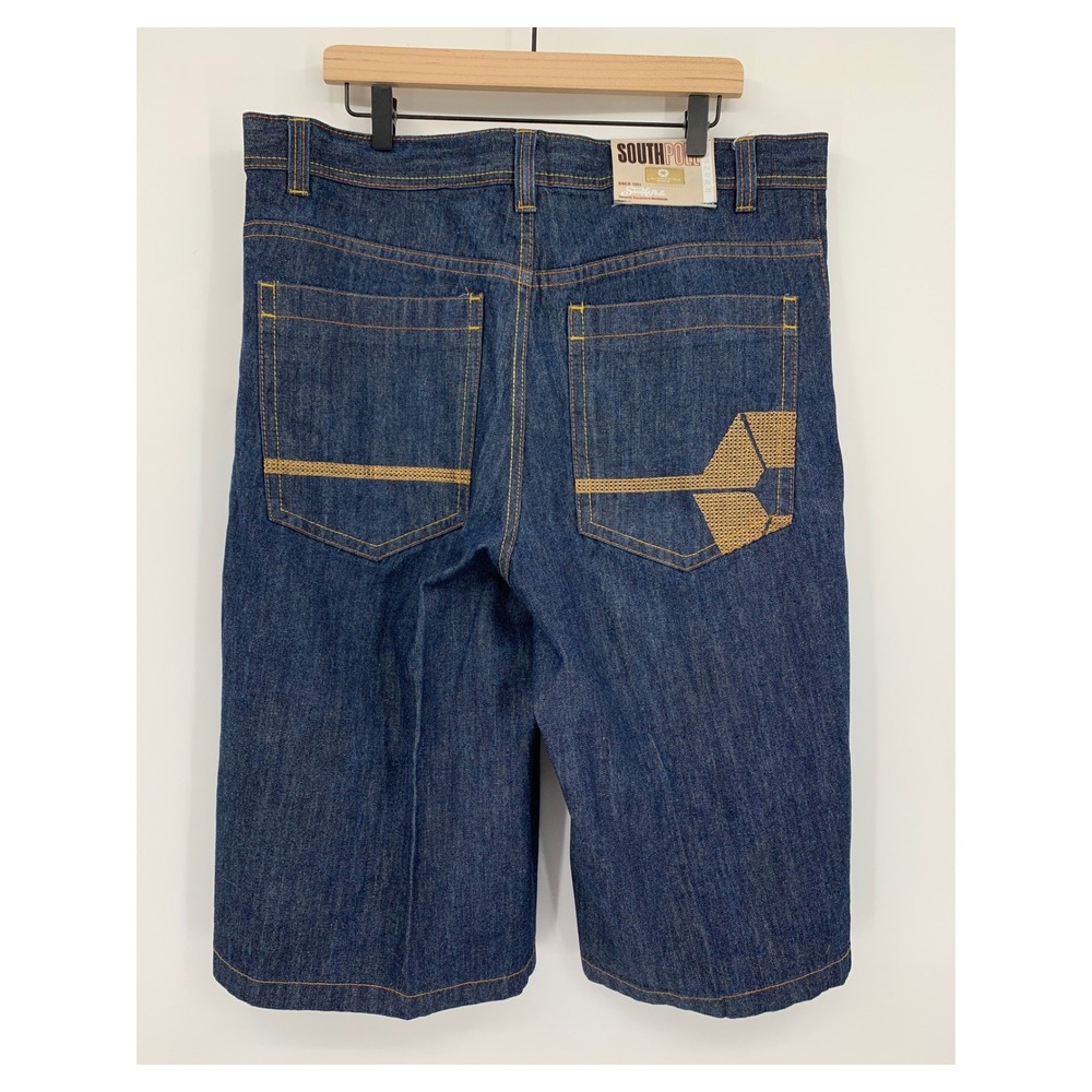 Vintage Southpole Denim Shorts Mens 38 Blue Baggy Y2K Hip Hop Skate Loose Fit